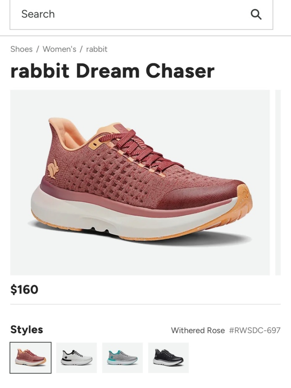 rabbit Dream Chaser Women’s Running Shoe — Withered Rose - Picture 2 of 7